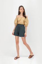 KENZIE LINEN ELASTIC SHORTS