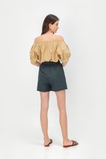 KENZIE LINEN ELASTIC SHORTS