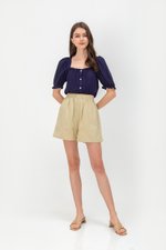 KENZIE LINEN ELASTIC SHORTS