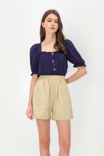 KENZIE LINEN ELASTIC SHORTS