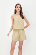 KENZIE LINEN ELASTIC SHORTS