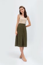 EVERLY POLKADOT BUTTONDOWN SKIRT