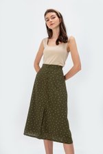 EVERLY POLKADOT BUTTONDOWN SKIRT