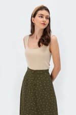 EVERLY POLKADOT BUTTONDOWN SKIRT