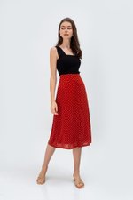 EVERLY POLKADOT BUTTONDOWN SKIRT