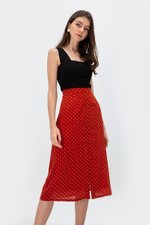 EVERLY POLKADOT BUTTONDOWN SKIRT