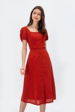 EVERLY POLKADOT BUTTONDOWN SKIRT