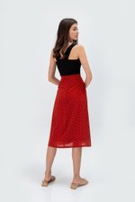 EVERLY POLKADOT BUTTONDOWN SKIRT