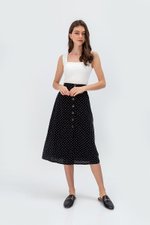 EVERLY POLKADOT BUTTONDOWN SKIRT