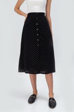 EVERLY POLKADOT BUTTONDOWN SKIRT