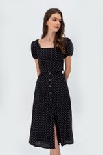 EVERLY POLKADOT BUTTONDOWN SKIRT