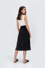 EVERLY POLKADOT BUTTONDOWN SKIRT