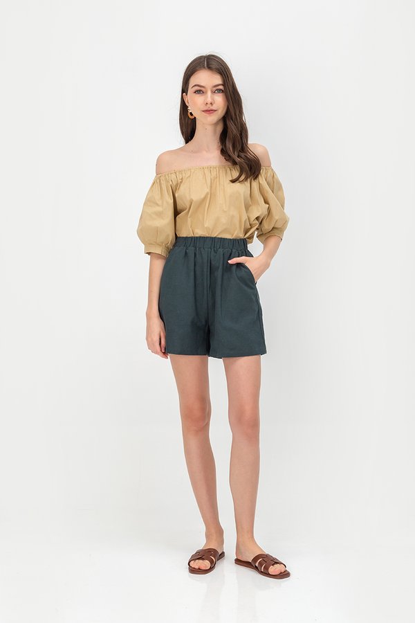 KENZIE LINEN ELASTIC SHORTS KENZIE LINEN ELASTIC SHORTS