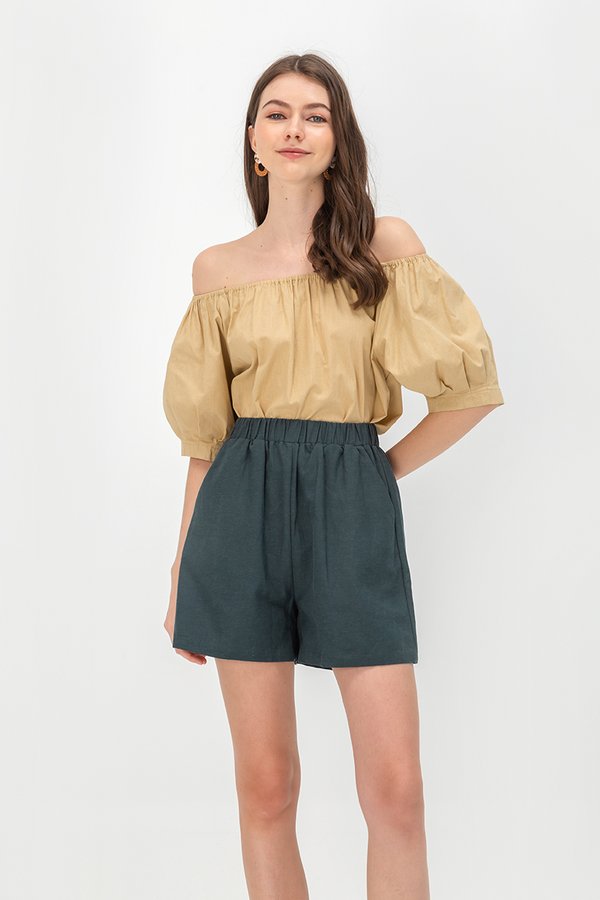 KENZIE LINEN ELASTIC SHORTS KENZIE LINEN ELASTIC SHORTS