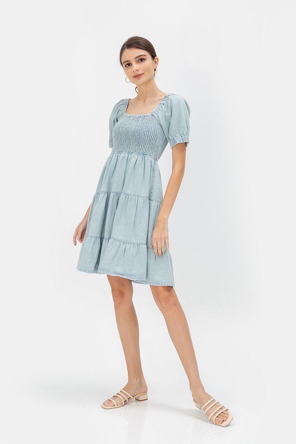 SUZANNE DENIM BABYDOLL DRESS
