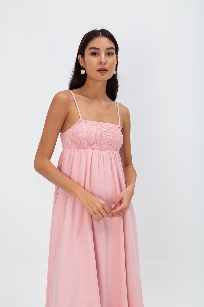 CECILIA SMOCKED MAXI DRESS