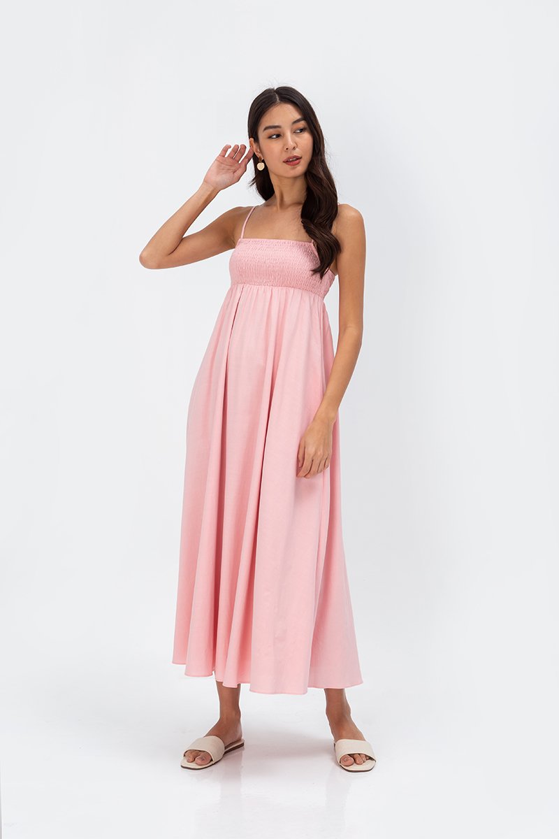 CECILIA SMOCKED MAXI DRESS