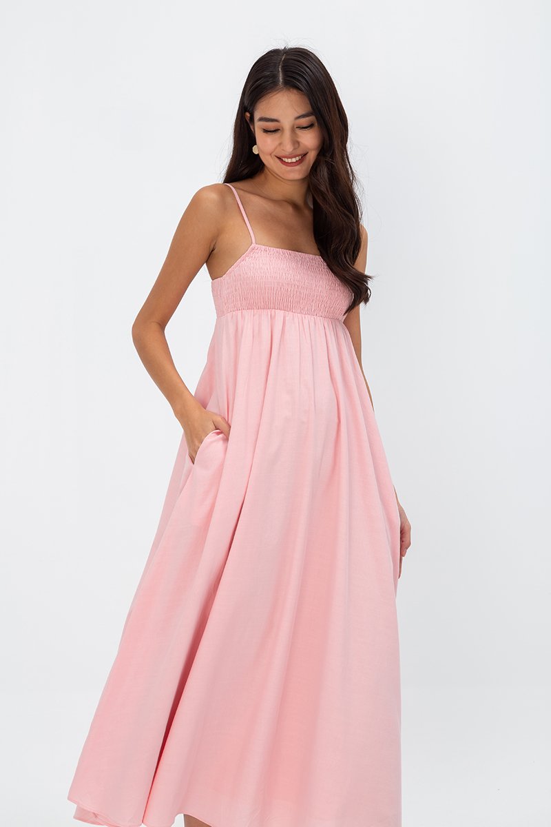 CECILIA SMOCKED MAXI DRESS