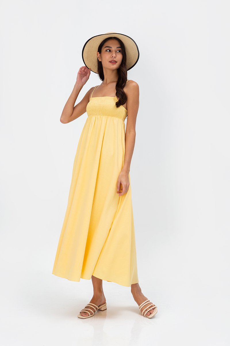 CECILIA SMOCKED MAXI DRESS