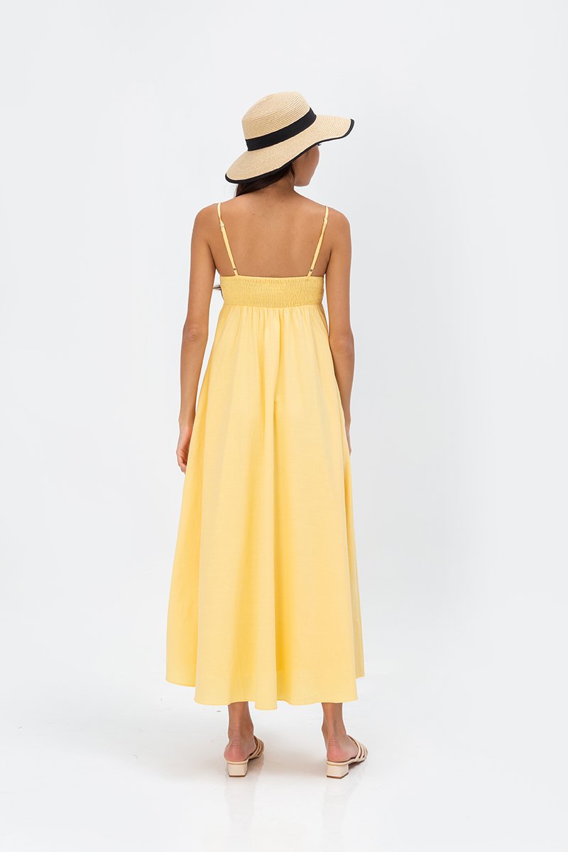 CECILIA SMOCKED MAXI DRESS
