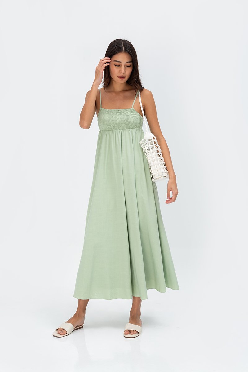 CECILIA SMOCKED MAXI DRESS