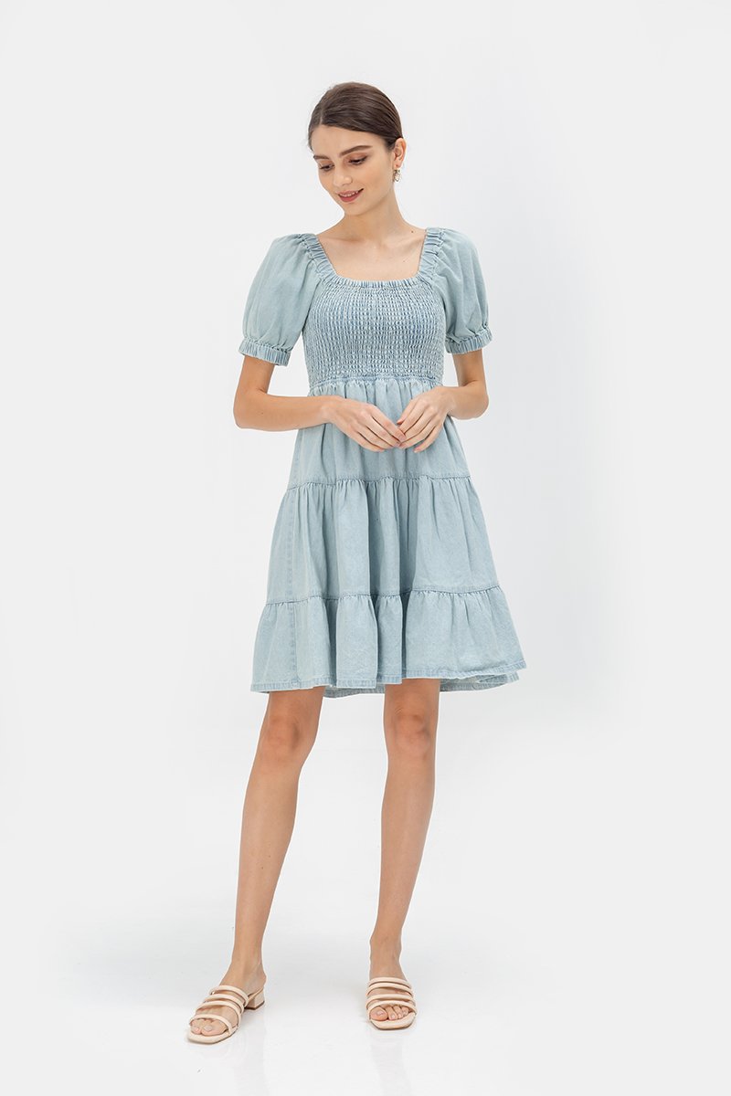 SUZANNE DENIM BABYDOLL DRESS