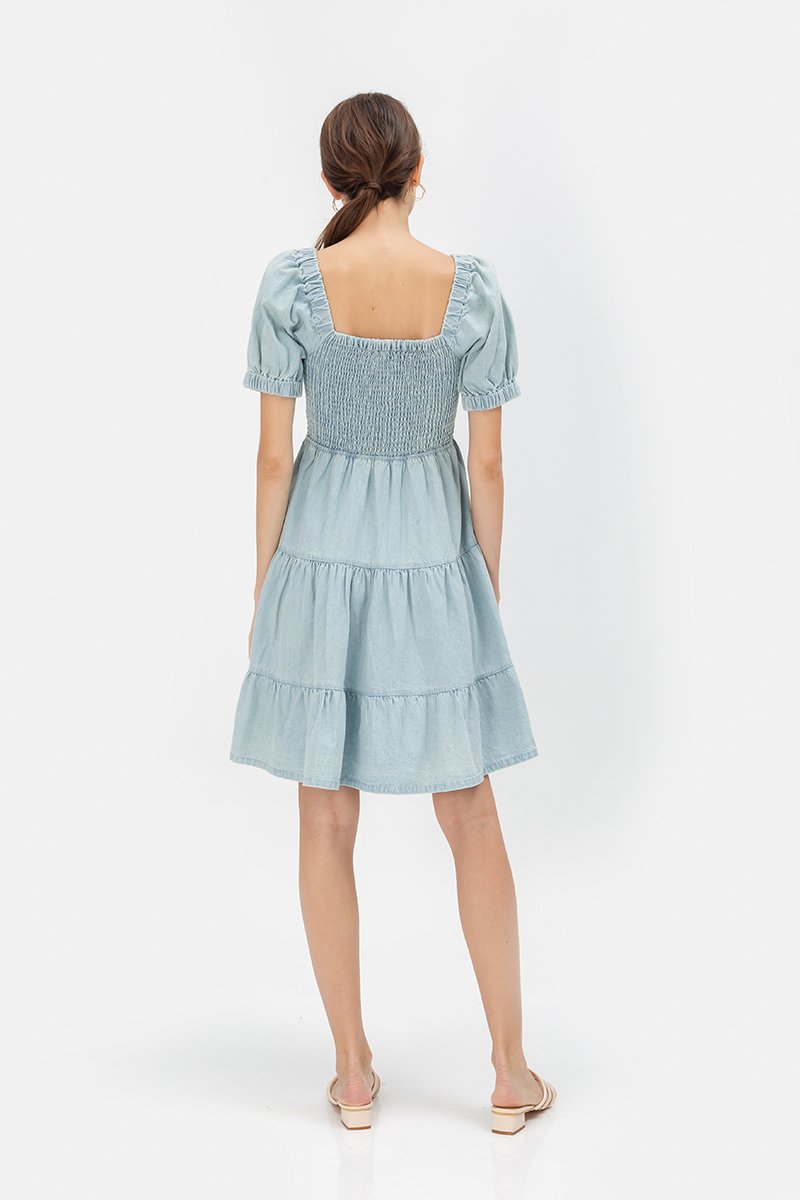 SUZANNE DENIM BABYDOLL DRESS