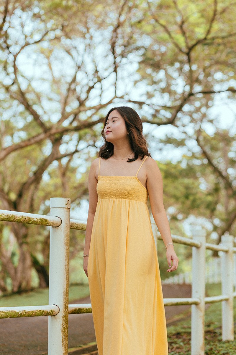 CECILIA SMOCKED MAXI DRESS