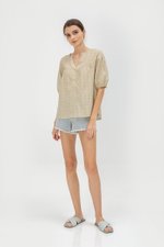 MILA EYELET PUFF SLEEVE TOP