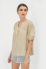 MILA EYELET PUFF SLEEVE TOP