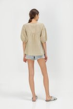 MILA EYELET PUFF SLEEVE TOP