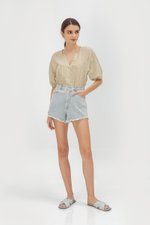 MILA EYELET PUFF SLEEVE TOP