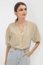 MILA EYELET PUFF SLEEVE TOP