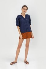 MILA EYELET PUFF SLEEVE TOP