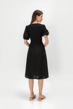 JERIELLE LINEN MIDI DRESS W SASH