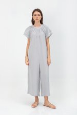 DECLAN LAYERED SLEEVE JUMPSUIT W SASH