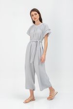DECLAN LAYERED SLEEVE JUMPSUIT W SASH