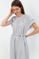 DECLAN LAYERED SLEEVE JUMPSUIT W SASH