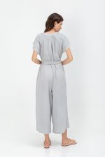 DECLAN LAYERED SLEEVE JUMPSUIT W SASH