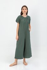 DECLAN LAYERED SLEEVE JUMPSUIT W SASH