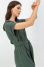 DECLAN LAYERED SLEEVE JUMPSUIT W SASH