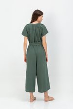 DECLAN LAYERED SLEEVE JUMPSUIT W SASH