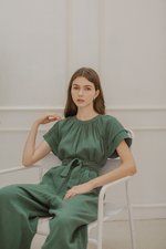 DECLAN LAYERED SLEEVE JUMPSUIT W SASH