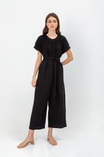 DECLAN LAYERED SLEEVE JUMPSUIT W SASH