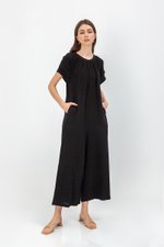 DECLAN LAYERED SLEEVE JUMPSUIT W SASH