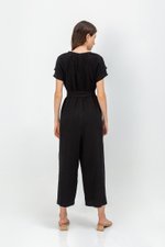DECLAN LAYERED SLEEVE JUMPSUIT W SASH