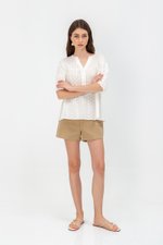 MILA EYELET PUFF SLEEVE TOP