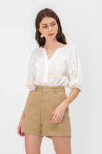 MILA EYELET PUFF SLEEVE TOP