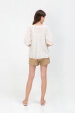 MILA EYELET PUFF SLEEVE TOP