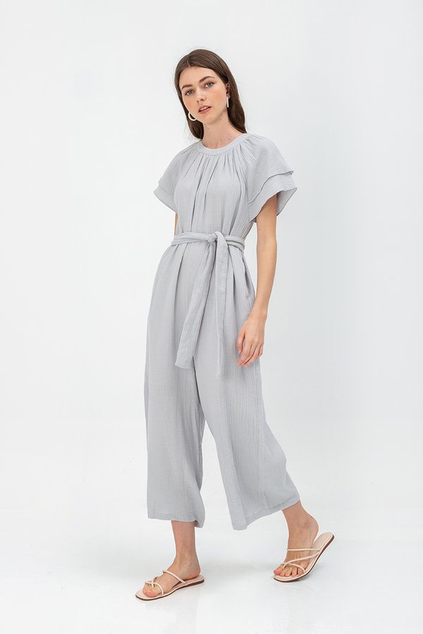 DECLAN LAYERED SLEEVE JUMPSUIT W SASH DECLAN LAYERED SLEEVE JUMPSUIT W SASH